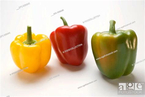 Three Peppers Yellow Red Green Stock Photo Picture And Royalty Free