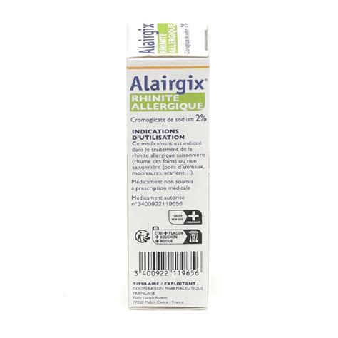 Alairgix Rhinite Allergique Spray Nasal Rhume Des Foins