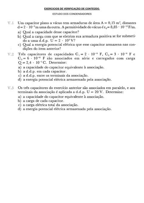 PDF Capacitores Exercicios De Aula DOKUMEN TIPS