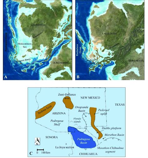 Paleogeographic Maps Showing The Location Of The La Joya Section With