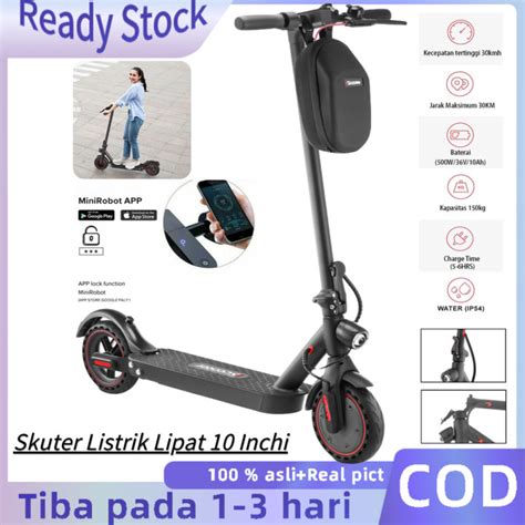 【free Tas】10inch Skuter Listrik Dewasa Murah Scooter Elektrik Listrik