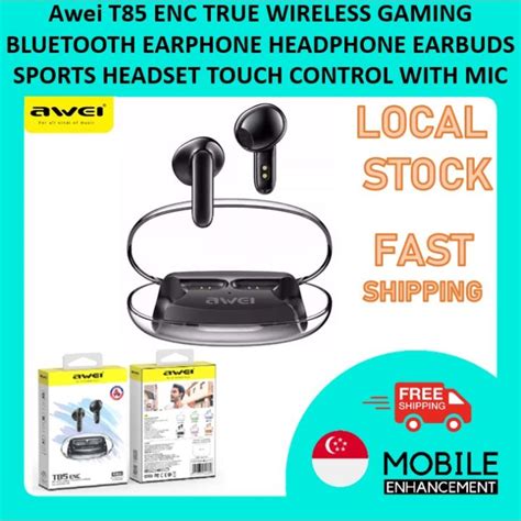 Awei T85 ENC TRUE WIRELESS GAMING BLUETOOTH EARPHONE HEADPHONE EARBUDS