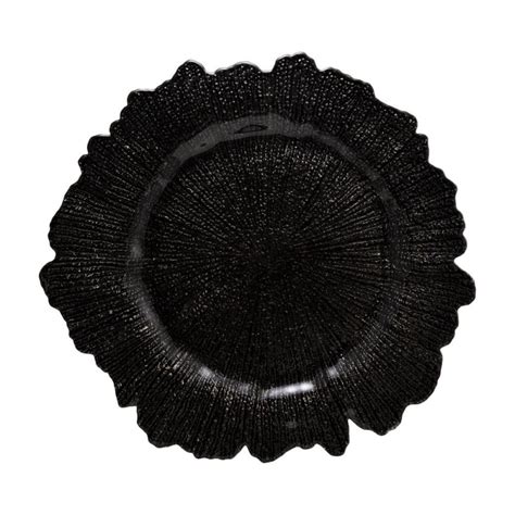 Sponge Black Glass Charger 13 75