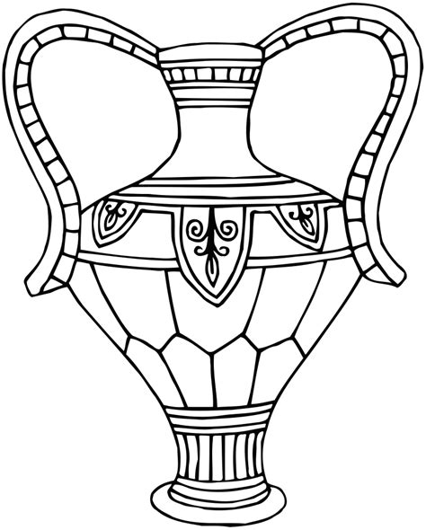 Onlinelabels Clip Art Vase 12 Line Drawing