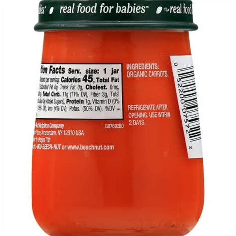 Beech Nut® Organics Stage 1 Carrots Organic Baby Food Jar 4 Oz Frys