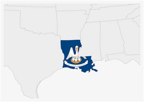 Premium Vector Us State Louisiana Map Highlighted In Louisiana Flag