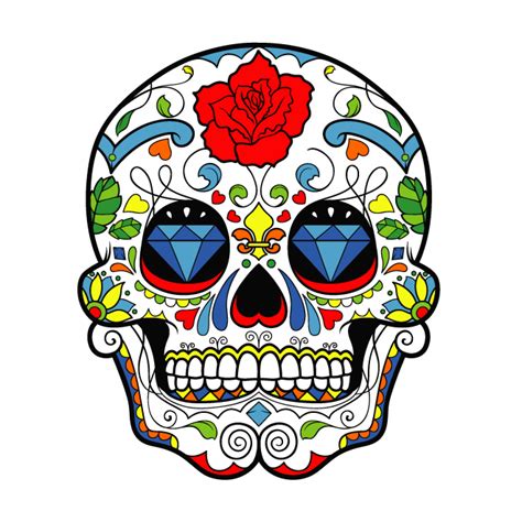 Floral Sugar Skull Ai Royalty Free Stock Free Vector