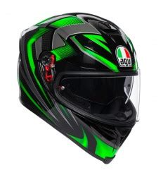 Casco Agv K S Hurricane Colore Nero E Verde Lucido