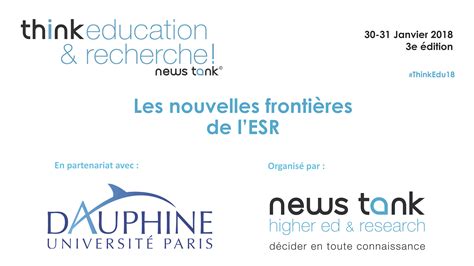 News Tank education recherche 30 et 31 janvier 2018 3ème édition