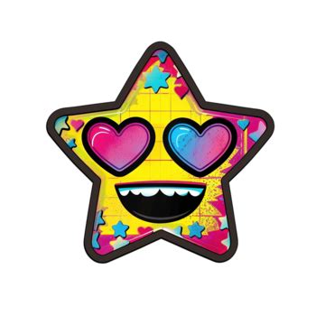 Smiley Star Sticker Clipart Star Happy Cartoon Character With Eyes And