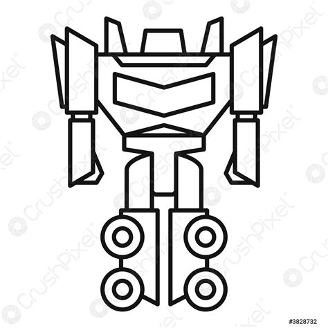 Fantasy Robot Transformer Icon Outline Style Stock Vector 3828732 Crushpixel