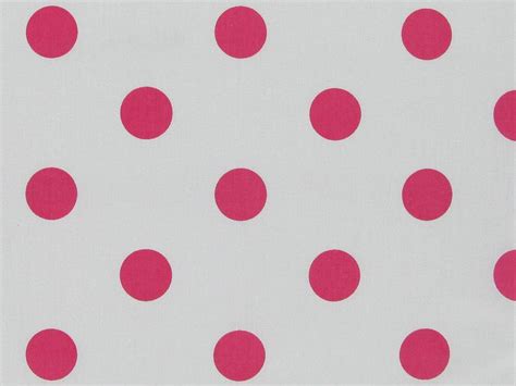 Large Cerise Polka Dot On White Background Polycotton Print