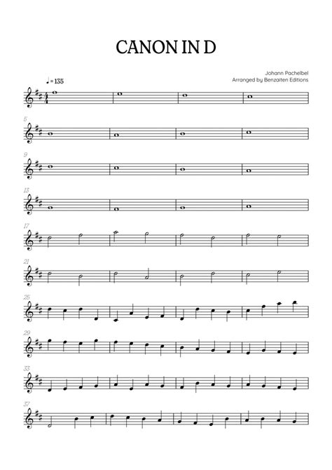 Pachelbel Canon In D • Flute Sheet Music By Johann Pachelbel Flute Solo Digital Sheet Music