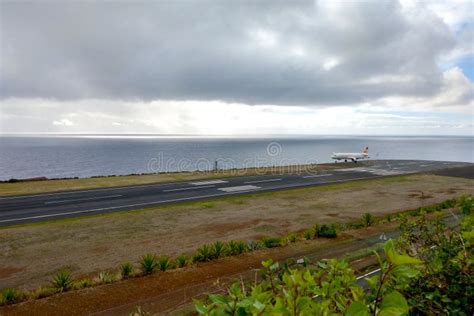 Madeira, Portugal, November 25, 2022: Airplane Landing on the Runway at Madeira Airport ...