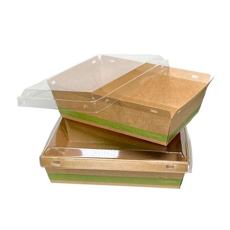 Ensaladera De Cart N Rectangular Kraft C Tapa Pet Ml Take