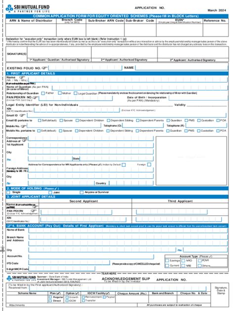 Fillable Online Sbi MF Common Equity Form Arn EuinPDF Fax Email Print