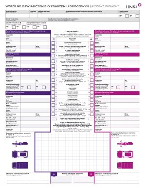 Fillable Online Link4 WSP LNE O WIADCZENIE O ZDARZENIU DROGOWYM