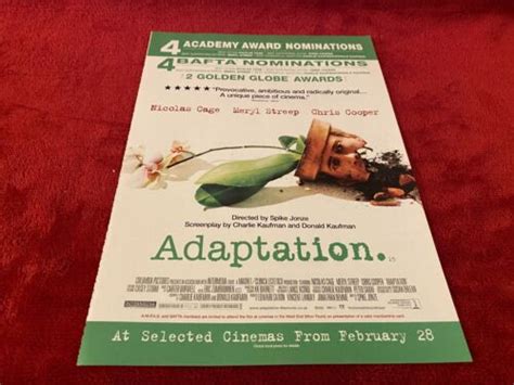 PAD42 MOVIE ADVERT 11X9 ADAPTATION NICOLAS CAGE MERYL STREEP CHRIS