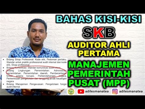 BAHAS KISI KISI SKB CPNS AUDITOR AHLI PERTAMA MANAJEMEN PEMERINTAH