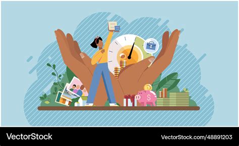 Wellbeing Metaphor Support Insurance Life Vector Image