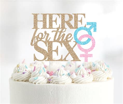 Here For The Sex Cake Topper Gender Reveal Party Ideas Etsy Canada