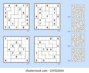 Jigsaw Sudoku 7x 7 Grid Symmetrical Stock Vector (Royalty Free) 219322654 | Shutterstock