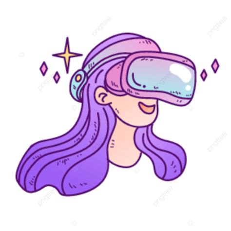 Gambar Elemen Gadis Vr Gaya Datar Meta Semesta Masa Depan Gradien