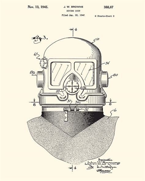 Scuba Diving Art Patent Print Scuba Diving Print Art Print Etsy