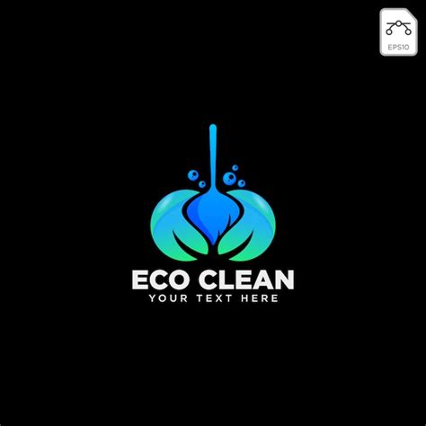 Servicio De Limpieza De La Casa Plantilla De Logotipo Eco Vector Premium