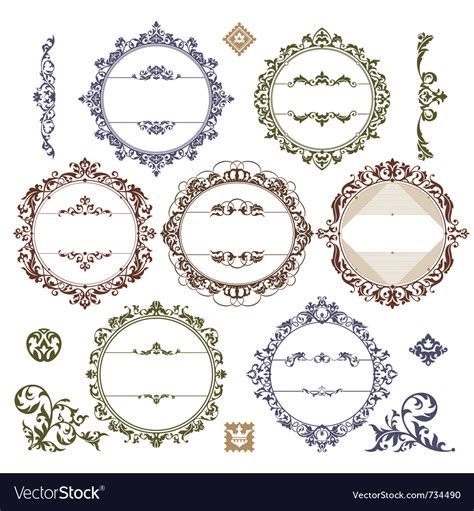 Set Royal Vintage Frames Royalty Free Vector Image