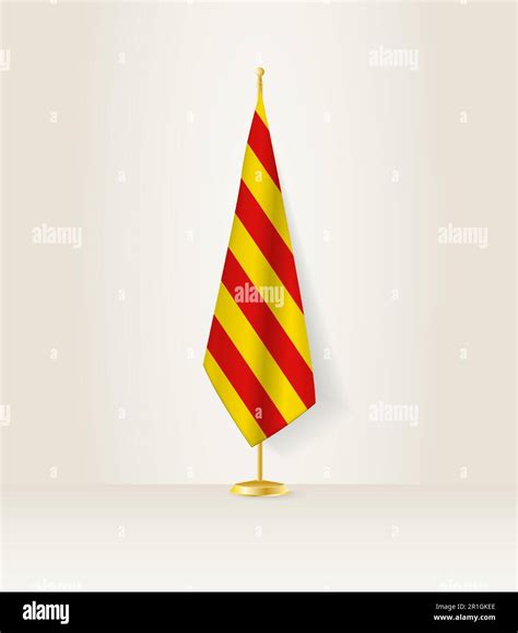 Catalonia Flag On A Flag Stand Vector Illustration Stock Vector Image And Art Alamy