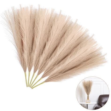 6pcs Artificial Pampas Grass EEEkit 17 7 Faux Fluffy Reeds Large