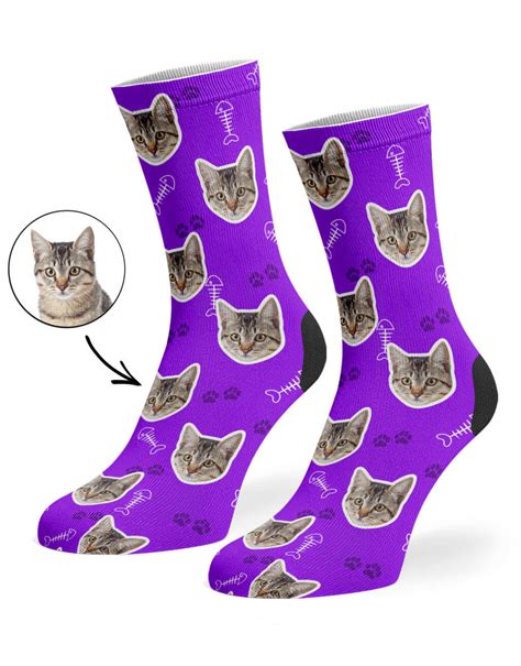 Custom Photo Cat Socks Personalised Cat Socks