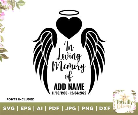 In Memory Angel Wings Svg Memory Day Svg Cut File Create Etsy New Zealand