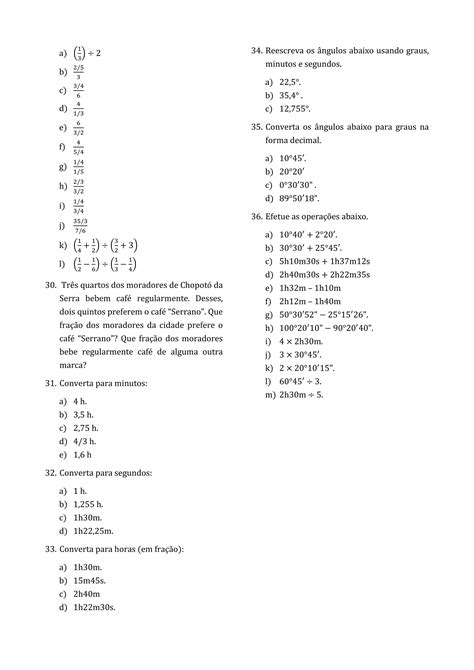 Matematica Lista De Exercicios Pdf