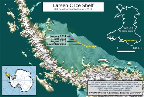 Antarctica Massive Iceberg Poised To Break Off Larsen C Ice Shelf