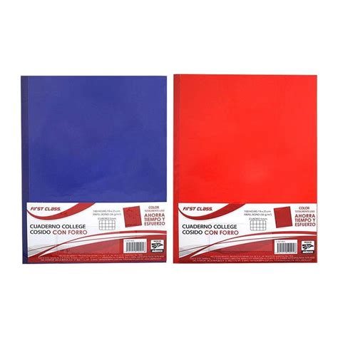 Cuaderno Profesional First Class Cosido Con Forro Varios Colores Cuadro