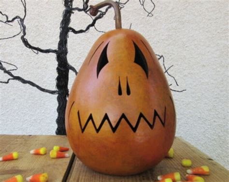 Halloween Gourd Jack O Lantern Primitive Holiday Pumpkin Decoration Etsy