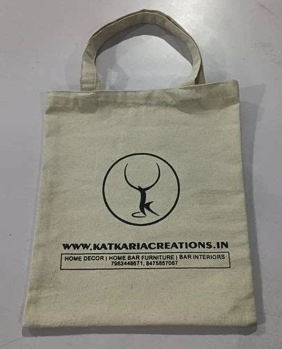 Printed Loop Handle Cotton Canvas Bag 10 Kgs Size Dimension 14x16