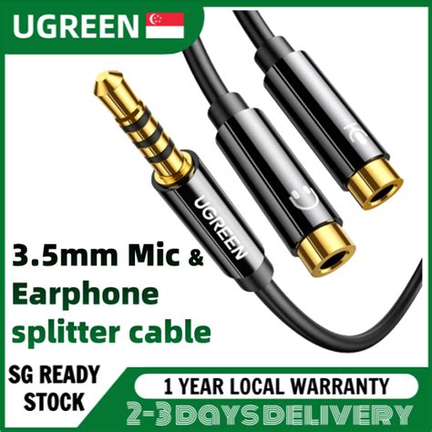 UGREEN 3 5mm Male To 2 Port 3 5mm Female Audio Stereo Y Splitter Cable