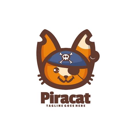 Premium Vector | Pirate cat logo with a pirate hat