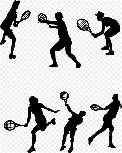 Female Tennis Player Silhouette Vector PNG, Tennis Player Silhouette ...