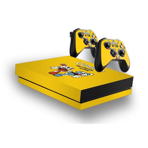 Cuphead Protective Vinyl Skin Decal Cover For Xbox One X Console And 2