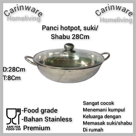 Jual Carinware Panci Hotpot Tanpa Sekat Suki Shabu Stainless 28cm