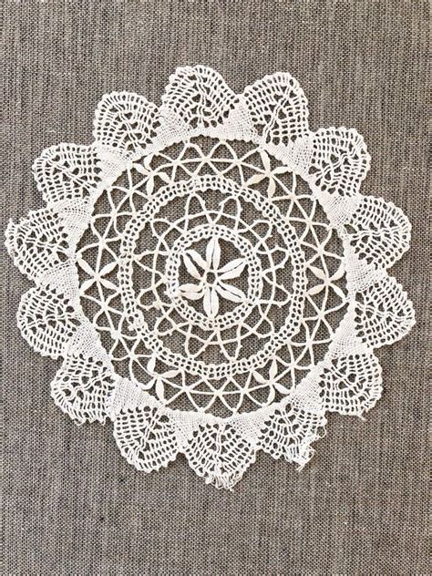 Vintage Lace Doily Bobbin Lace Doily Handmade Off White Etsy Bobbin Lace Lace Doilies