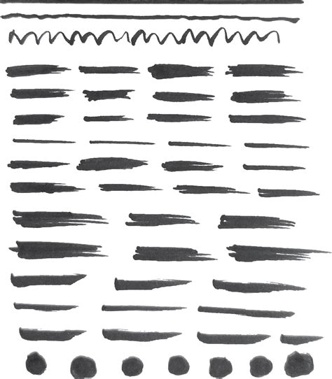 Set Of Brush Strokes Black Ink Grunge Brush Strokes Vector