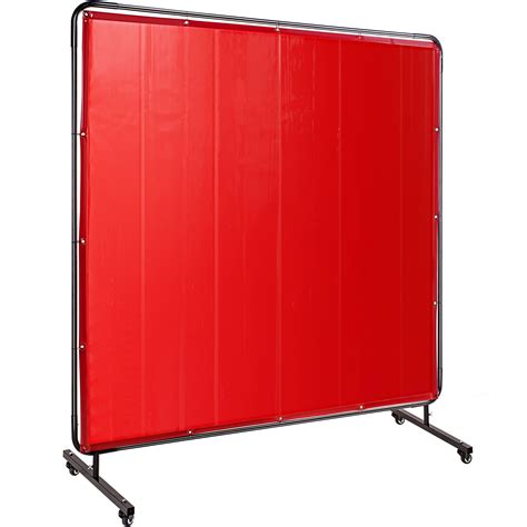 Vevor Vevor 6 X 6 Welding Screen With Frame Red Vinyl Portable