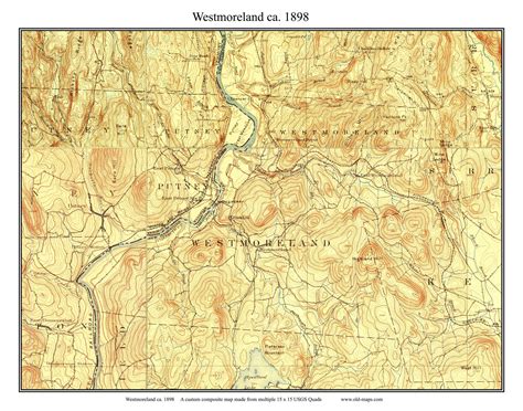 Westmoreland 1898 Custom Usgs Old Topo Map New Hampshire Cheshire