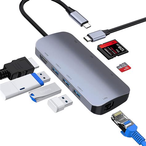 Usb C Hub Adapter Ablewe In Usb C Adapter With K Usb C To Hdmi Sd