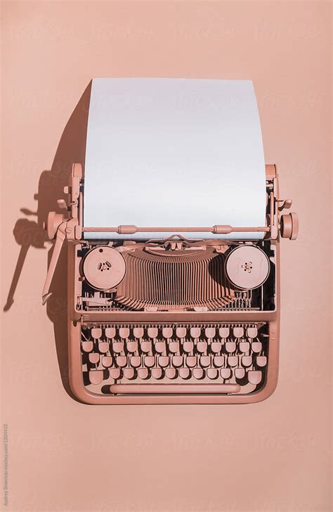 Pink Typewriter On Pink By Stocksy Contributor Audshule Stocksy